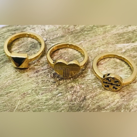 🆕 Authentic Tory Burch Stackable Gold Rings Band Ring Size 7 - Picture 5 of 11
